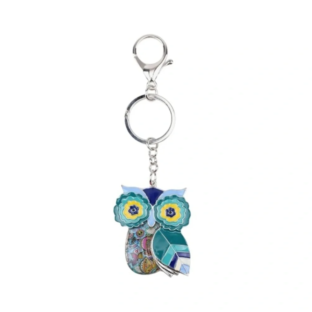 BONSNY Colorful Owl Bag Charm or Key Chain‎
